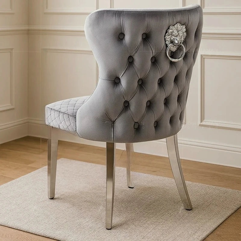 Stainless steel creative dining chair high-end restaurant dining table banquet designer flannel chair