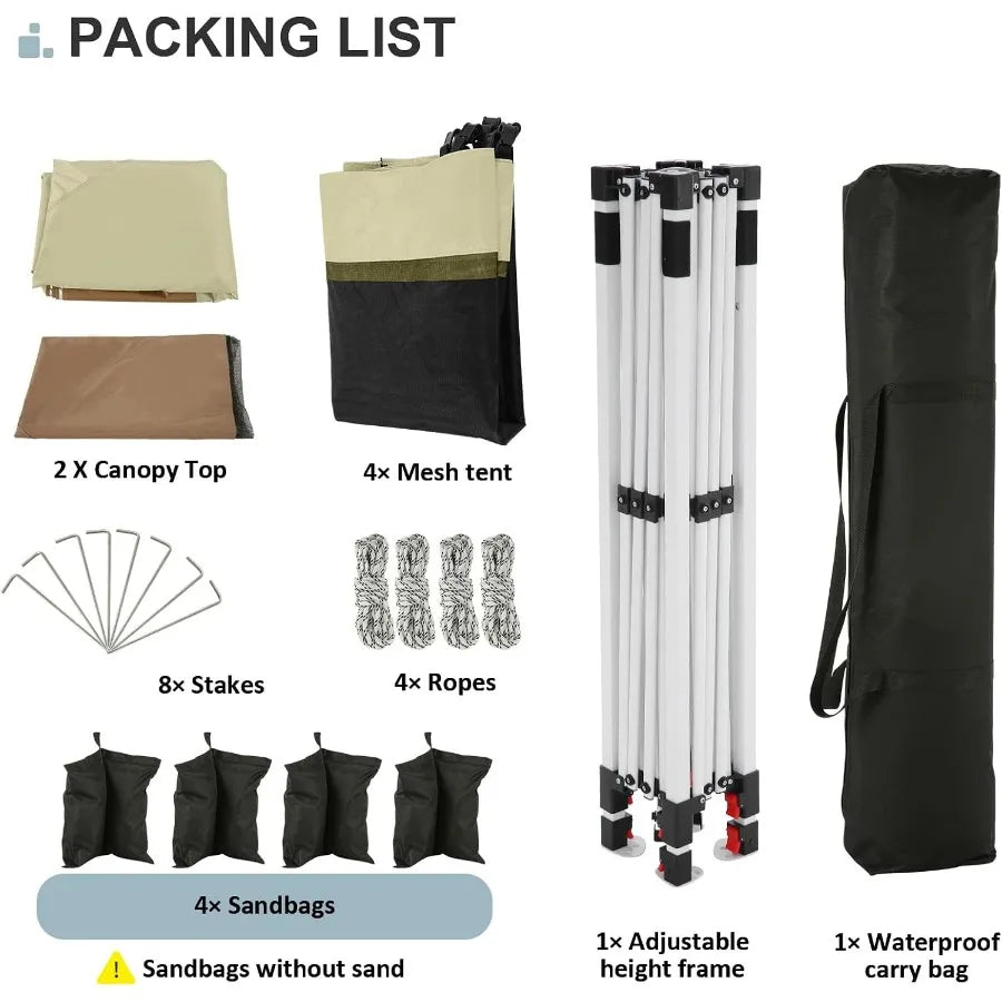 Feet Pop up Gazebo on Clearance - Outdoor pop up Canopy Tent, carpas para Patio, Shelter - Screen Tents with Portable Carry Bag