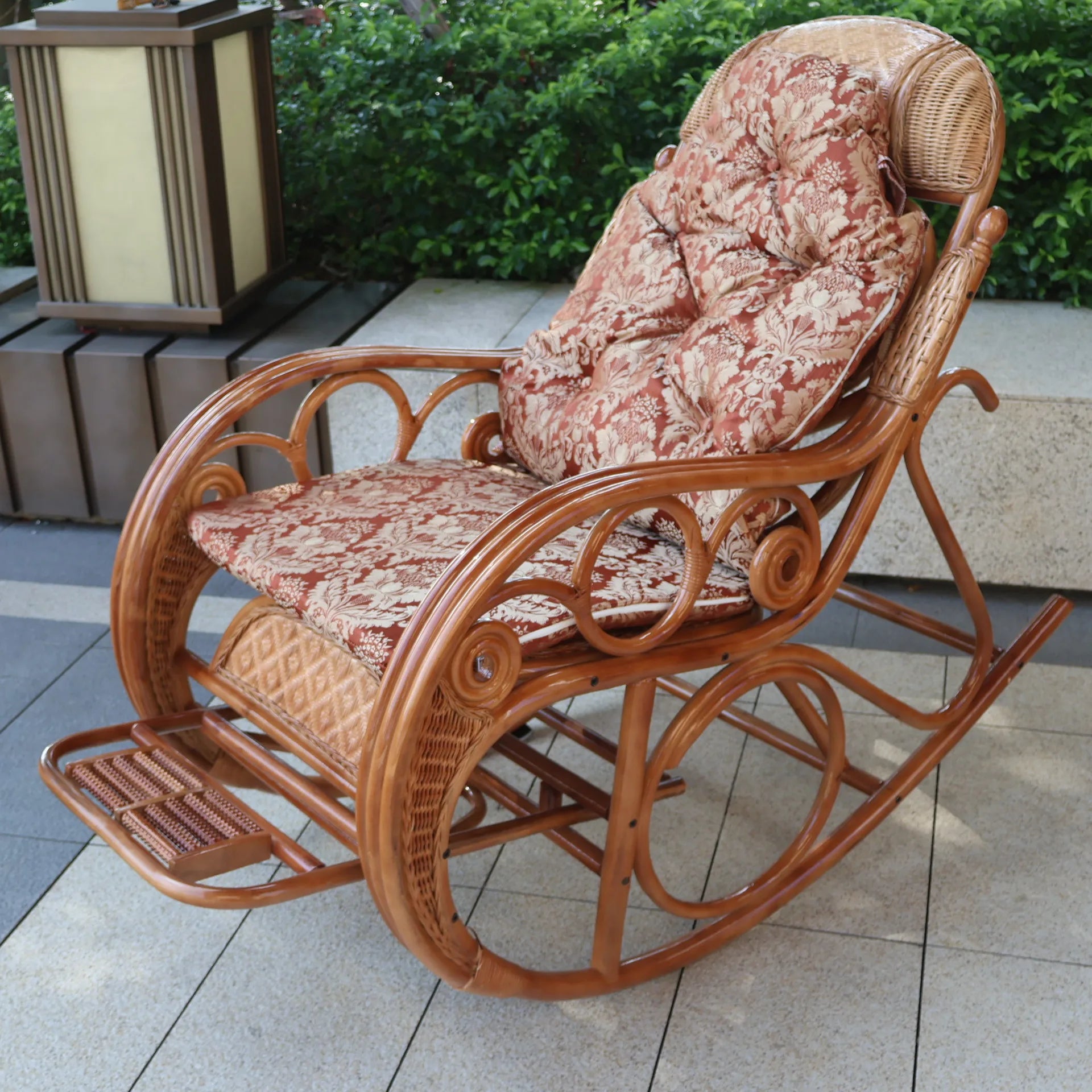 Natural rattan rattan household rocking chair recliner back recliner nap leisure household elderly free