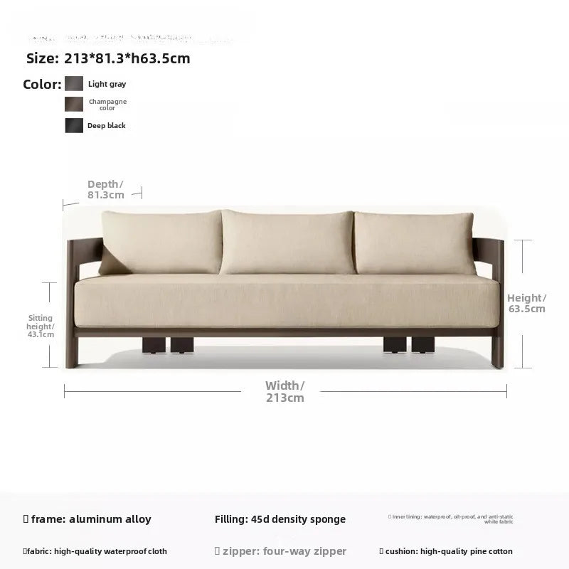 Nordic outdoor sofa combination, villa garden open-air terrace outdoor courtyard leisure solid wood furniture