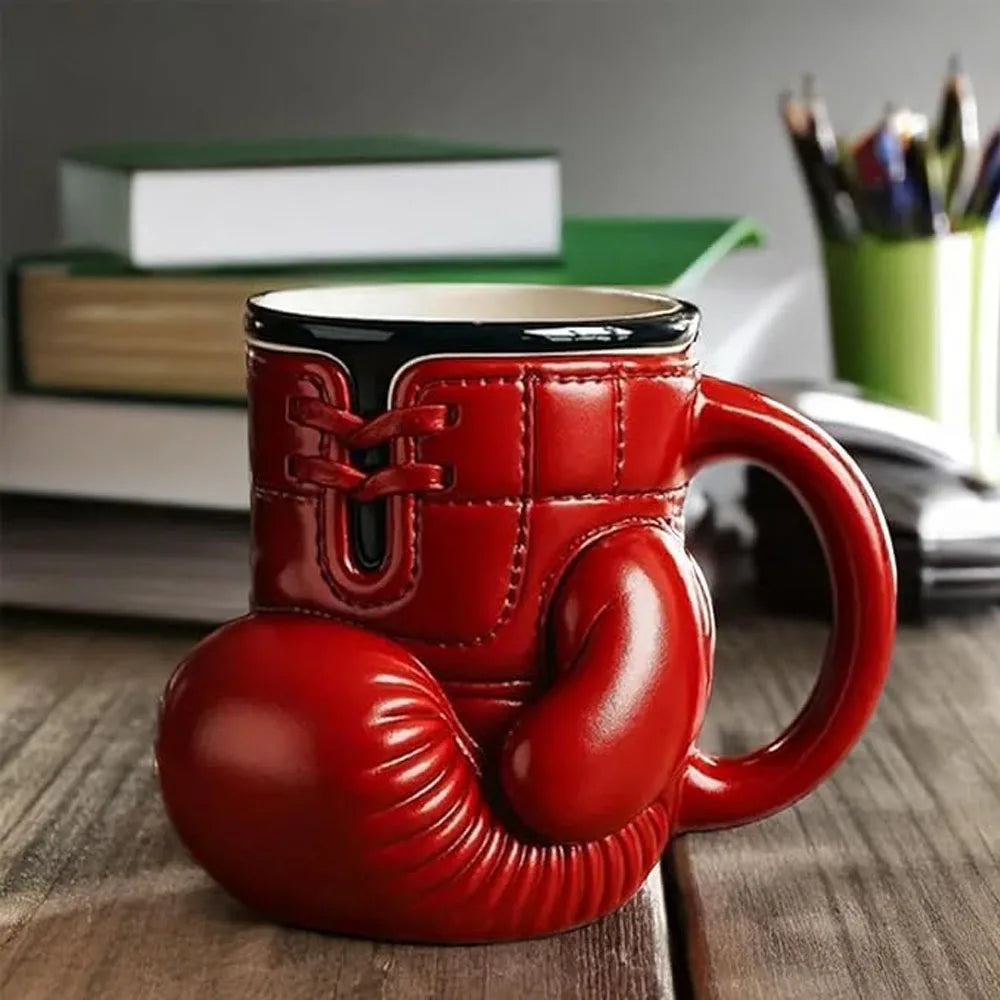 Boxing Glove Mug Sports Themed Mugs Funny Water Cup Coffee Desktop Container Kitchen Drinkware with Handle Creative Home Gifts