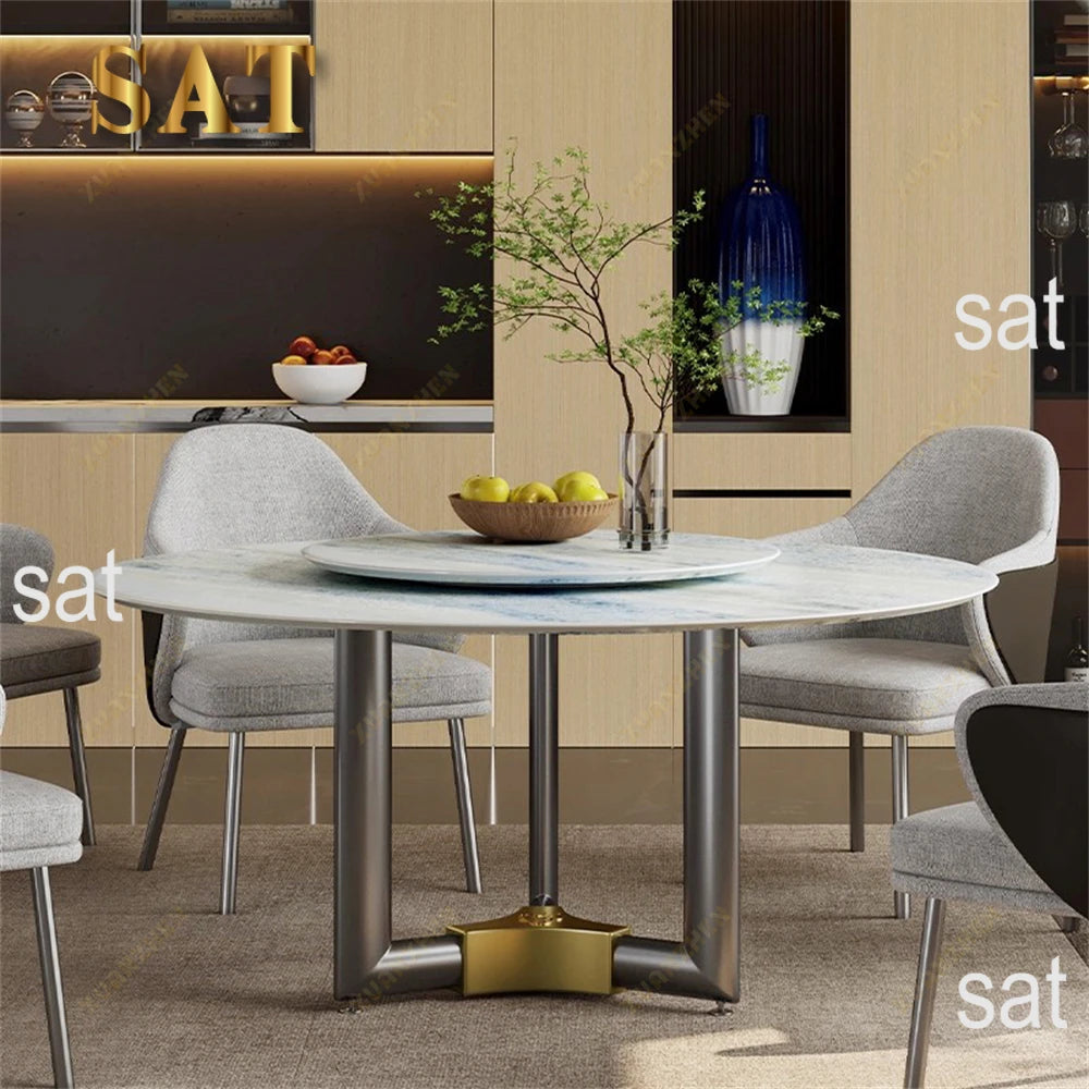 # Furniture Round Marble Dining Table Restaurant Modern Table Set Luxury