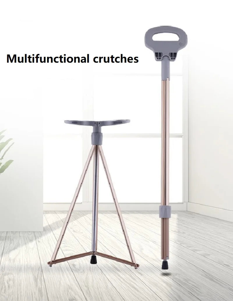 Collapsible Trekking Pole Chair, Portable 2 in 1 Hiking Stick with Seat, Lightweight Aluminum for Outdoor Fishing Camping