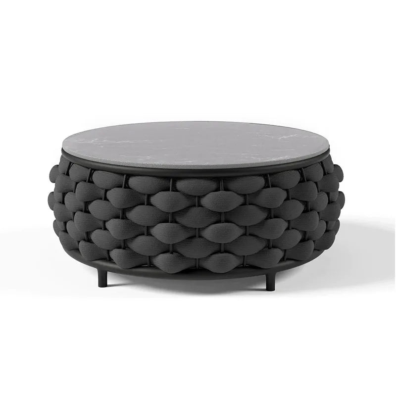 `Outdoor Rattan Sofa Coffee Table Set Waterproof UV Resistant Villa Courtyard Garden Terrace Leisure Wicker Patio Furniture`