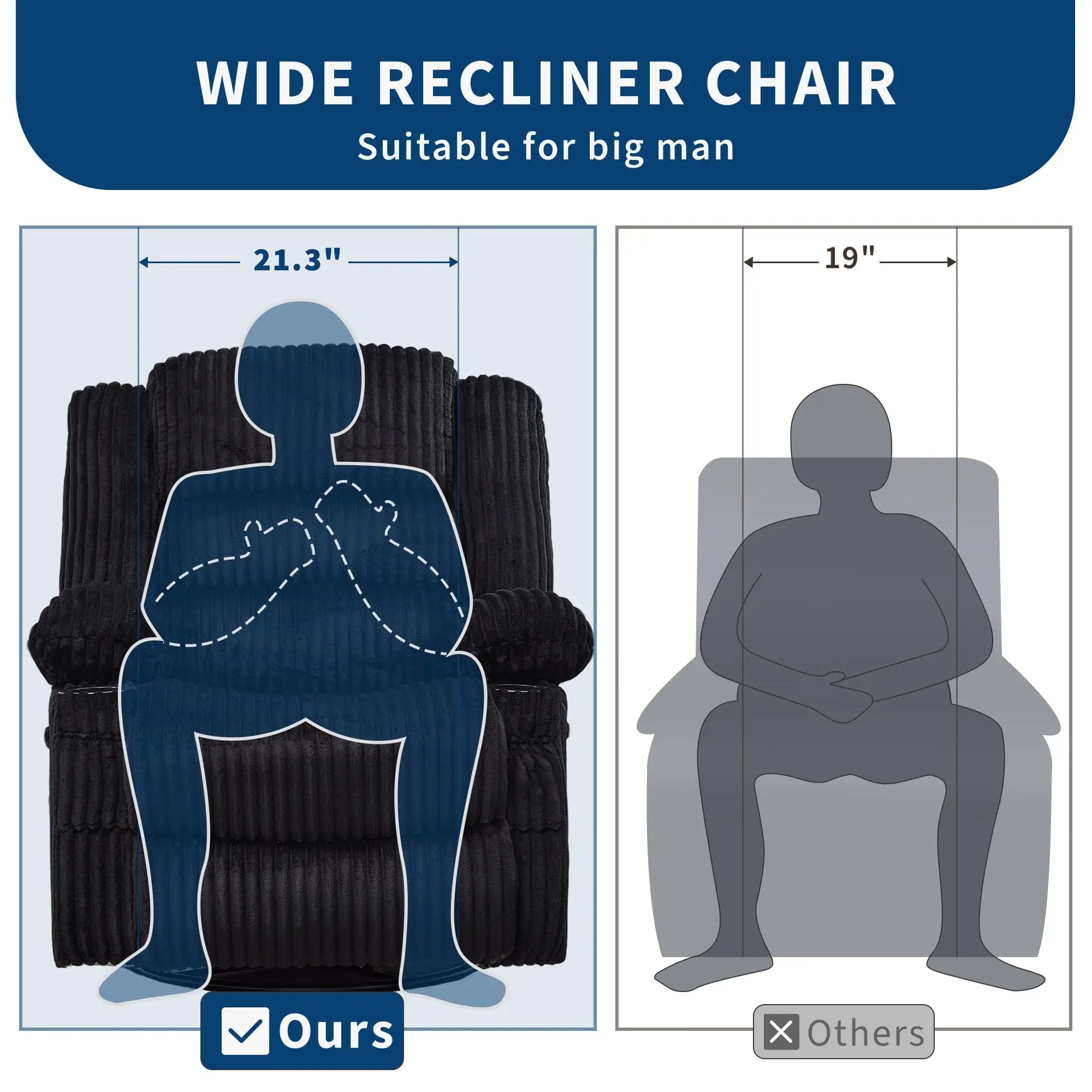 Jumbo Corduroy Rocking Recliner Chair With Cup Holder Swivel Glider Upholstered Deep Seat Lazy Boy Nursery Chair For Living Room