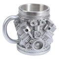 Heat Resistant Stainless Steel Lined Resin Beer Coffee Mug Mechanical Theme Insulated Water Cup for Car Enthusiasts