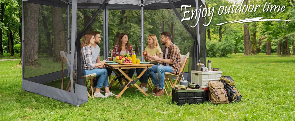 16x16 Pop Up Gazebo on Clearance Mosquito Netting Gray
