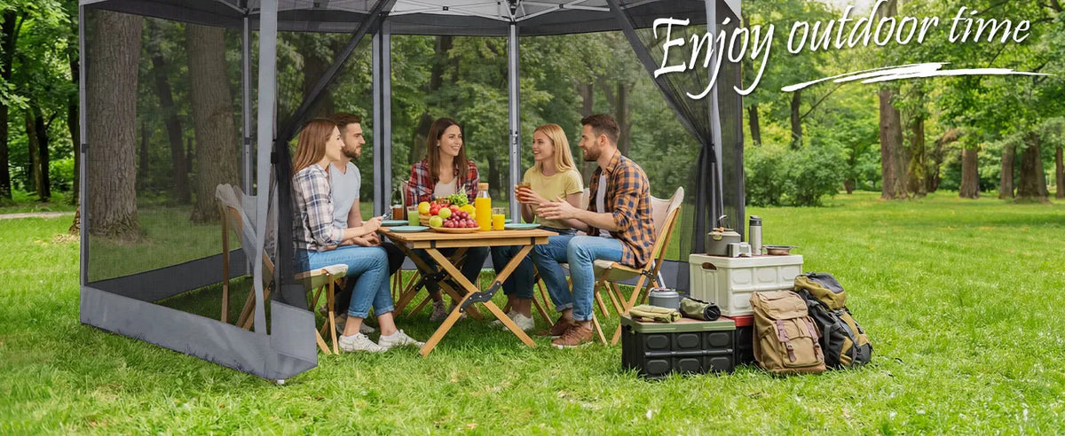 16x16 Pop Up Gazebo on Clearance Mosquito Netting Gray