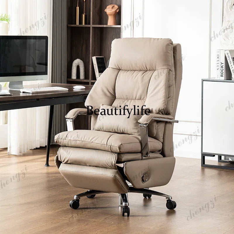 CC  Wheels Massage Office Chair Nordic Leather Modern Comfortable Design Chairs Recliner Computer Silla De Escritorio