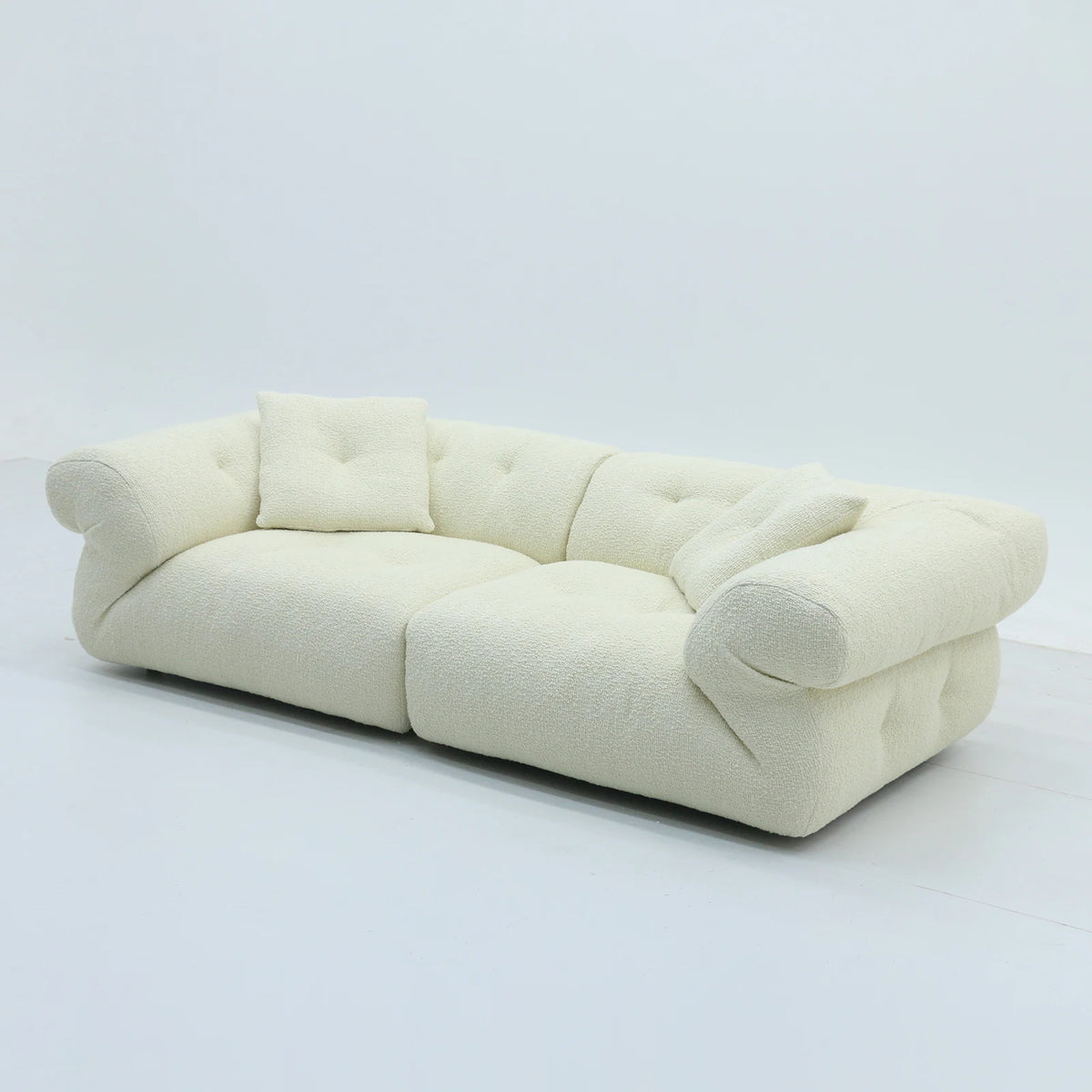 #White Color Living Room Soft Sofa Set Sponge Filled 3 4 Seats Sectional Couch Sofa Velvet Fabric Light Luxury Villa Sofas