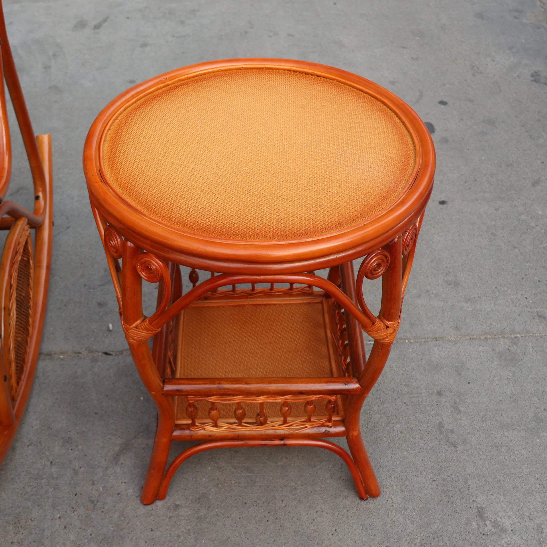 Leisure Lazy Rocking Chair Pastoral Rattan Natural Rattan Homestay Rocking Chair