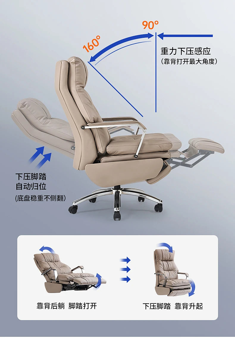 Luxurious Boss Office Chairs Armchair Relaxing Comfort Modern Office Chairs Recliner Sedentary Office Furniture Bureaustoel LLOC