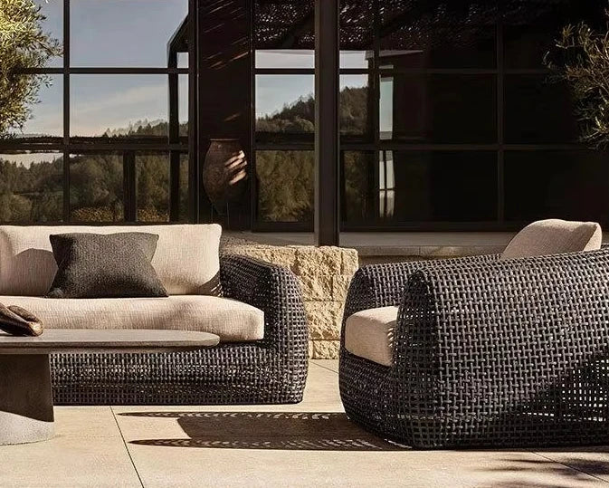 Hot Sale U-shape Modular Outdoor Furniture Aluminum Frame PE Rattan Woven Garden Customize Sectional Sofa