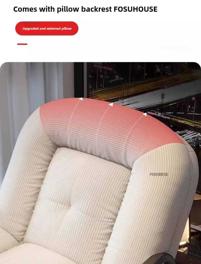 Modern Corduroy Living Room Chair Multifunctional Lazy Chair with Backrest for Balcony Home Leisure Creative Design