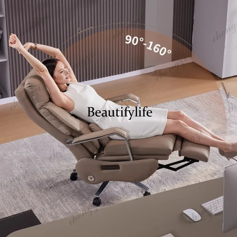 CC  Wheels Massage Office Chair Nordic Leather Modern Comfortable Design Chairs Recliner Computer Silla De Escritorio