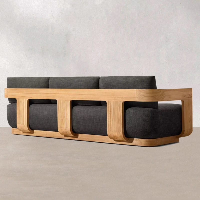Teak Solid Outdoor Furniture For Garden Sofa Courtyard Park Hotel Leisure Villa