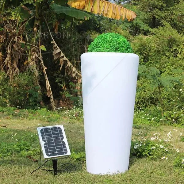 Solar-Charged Large Glowing LED Garden Light Illuminated Outdoor Flower Pot Planter for Home Planter Solar Outdoor Illuminated