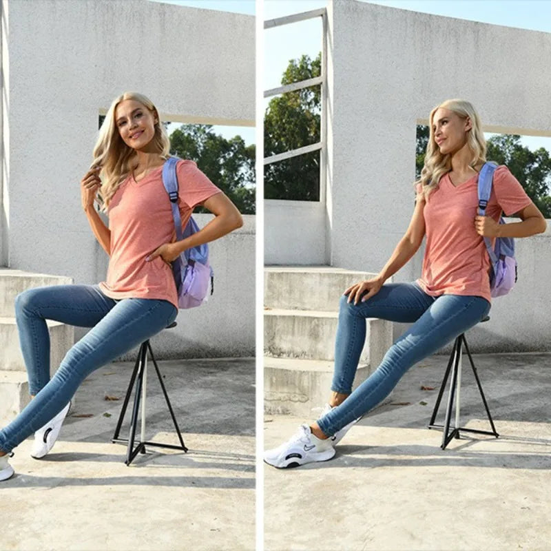 Multifunctional Hiking Pole Outdoor Portable Massage Three-legged Stool Hiking Cane Cane Stool