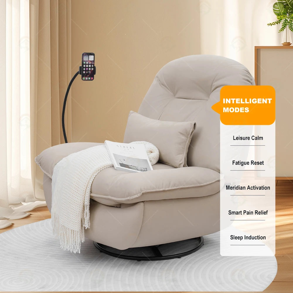 Luxury Lazy Style Relaxing Massage Sofa Chair 270 Rotating and Swinging Kneading Reclining Chair Sofa Chair with Massage