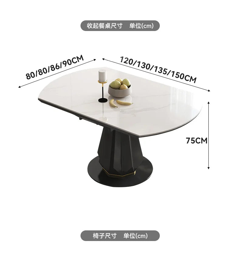 Restaurant White Dining Tables Nordic Design Italian Extensible Folding Table Set 4 Chairs Kitchen Mesas De Comedor Furniture