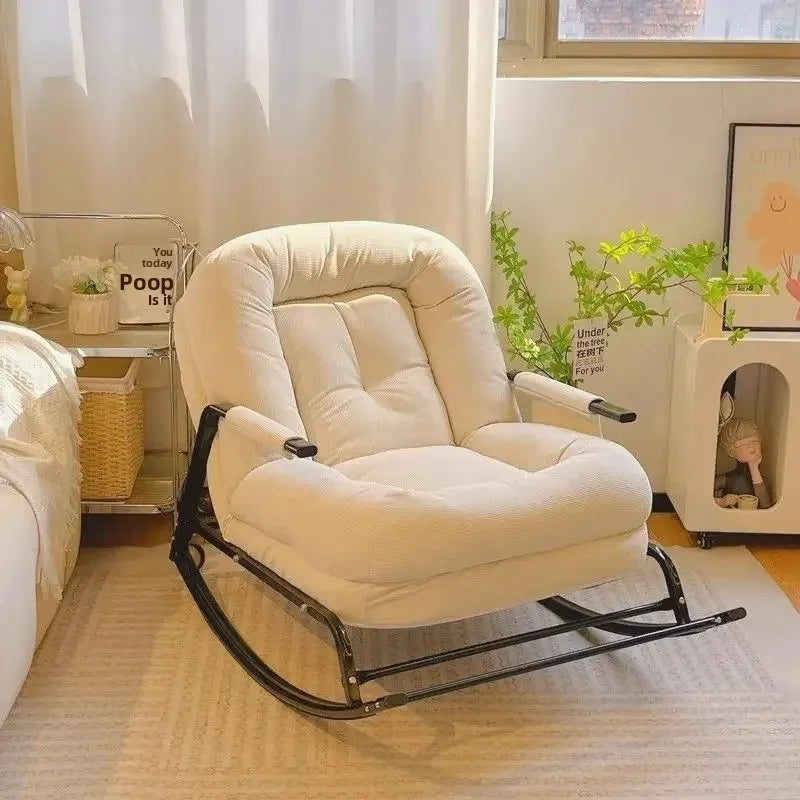 Household Single Rocking Chair Living Room Lazy Sofa Leisure Chair Single Balcony Leisure Sofa Adult Adult Reclining Chair