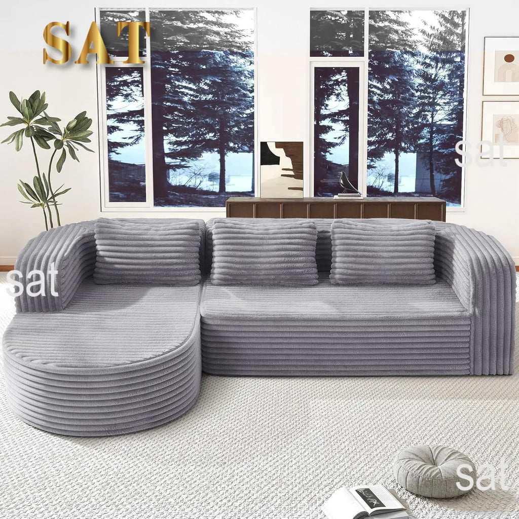 #96" Modular Sectional Sofa Oversized Chaise L Shape 3 Seat Living Room Apartment No Assembly, Customized