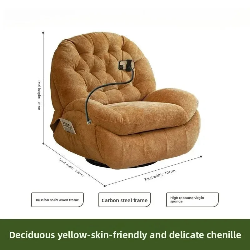 LZ X LazySofa Single Recliner Electric Space Capsule Rocking Chair Eco-Leather Lounge Living Room Suitable Sitting Reclining Sle