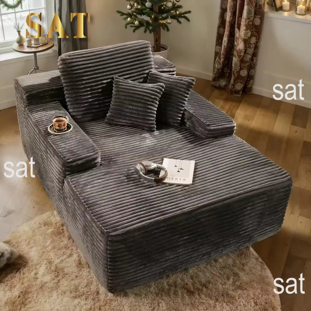 !@Wholesale Modular Sectional Sofa One Big Seat Compressed Sofa Bed Sleeper with Memory Foam Chenille Cover for Living Room