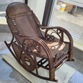 PYH pure natural true rocking chair adult rocking chair elderly rattan balcony household strong free rattan chair