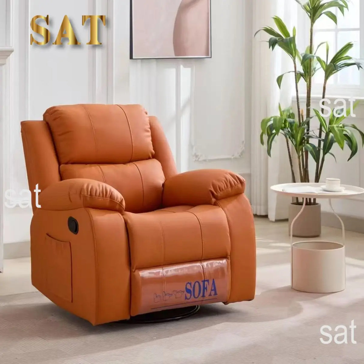 #@Modern Multifunction Electric Leather Recliner Sofa Recliner Sofa With Adjustable Backrest Swirling Single Sofa Chair