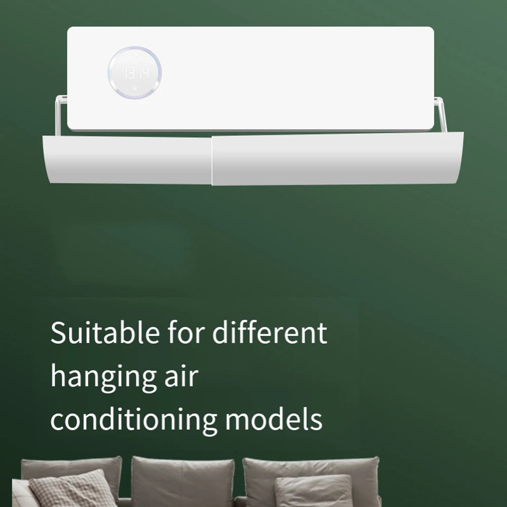 180° Adjustable Air-Conditioning Air Deflector Freely Retractable Between 58-104cm Hanging Anti-Direct Blowing Windshield New