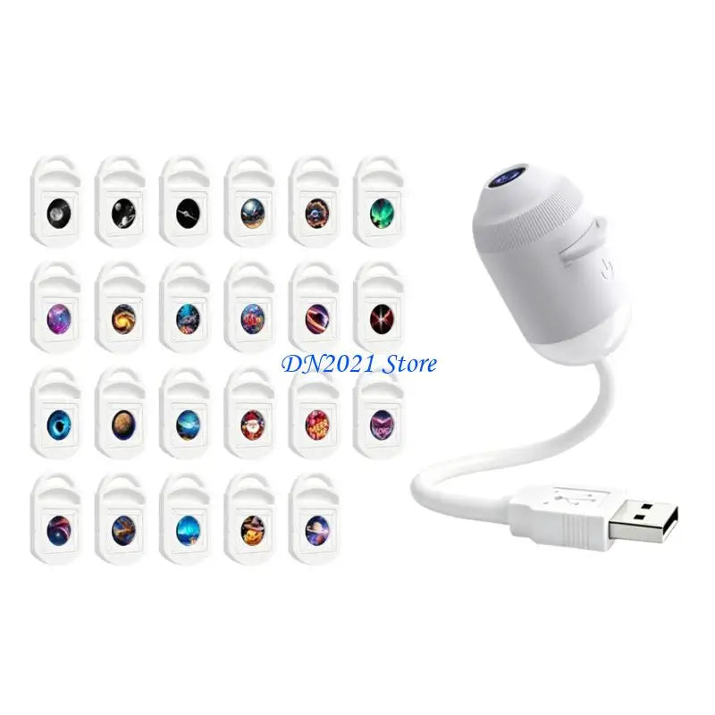 F3KE Portable USB Star Projector Light 360 Degree Rotating Head For Car Bedroom Camping Party Decoration
