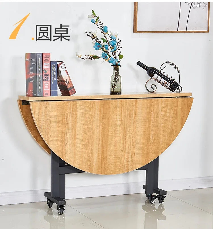 Light Luxury Solid Wood Dining Tables Nordic Dining Room Furniture Folding Kitchen Table Designer Household Pulley Dining Table