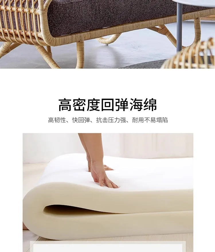 Outdoor rattan sofa, tea table combination, courtyard garden, terrace, leisure woven rattan chair, outdoor furniture