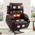 （Local US Inventory）XL31 Power Lift Recliner Chair for Elderly, Electric Lift Chair with Massage & Heat, Faux Leather Reclining