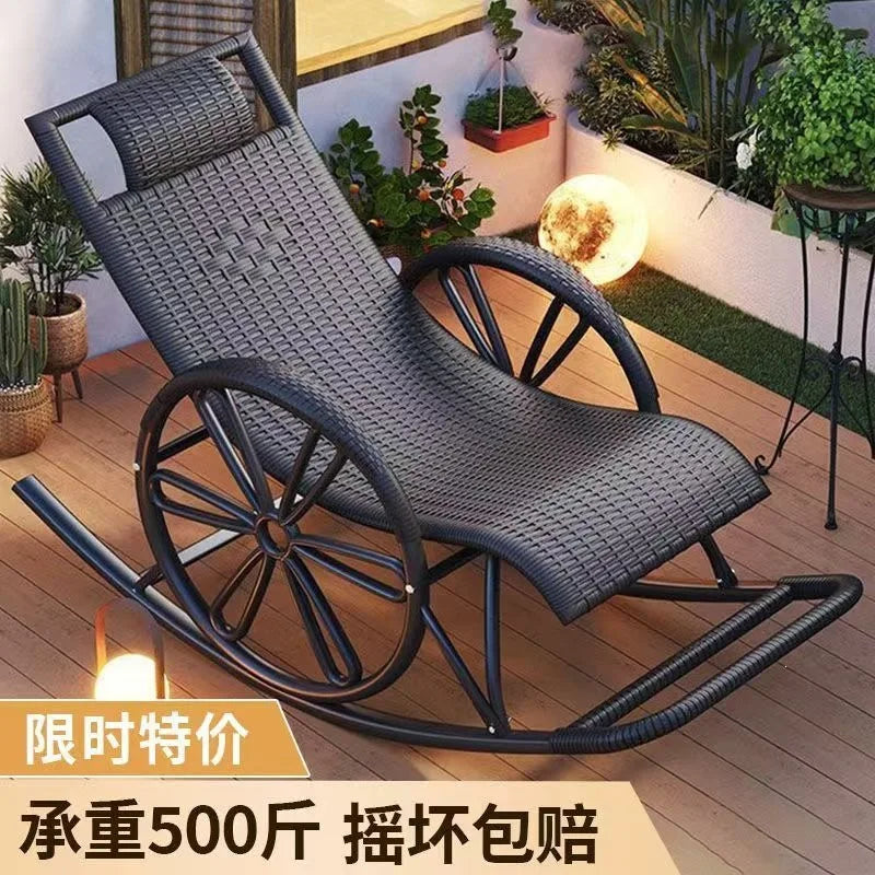 Rocking  Reclining Chair Adult Rattan Lunch Break Balcony Home Leisure Sleeping Living Room Elderly Free Chair