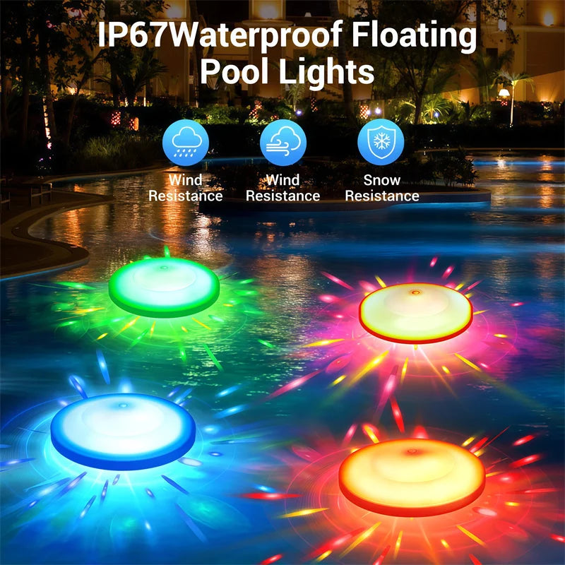 Swimming Pool Floating Light Colorful Change Submersible Underwater Lighting Used for Fish Tank Bath Children's Gifts Pool Lamps