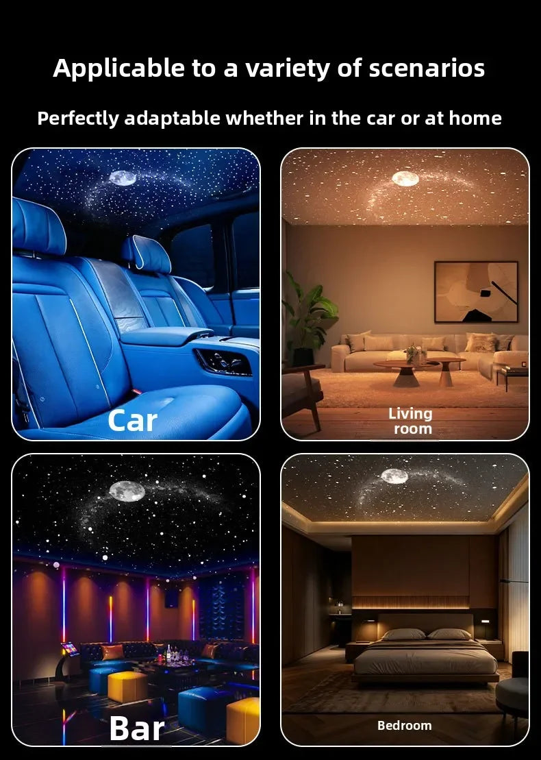 USB Star Projector Night Light Romantic Nebula Atmosphere Lamp for Car Interior Home Bedroom Decor USB Charging