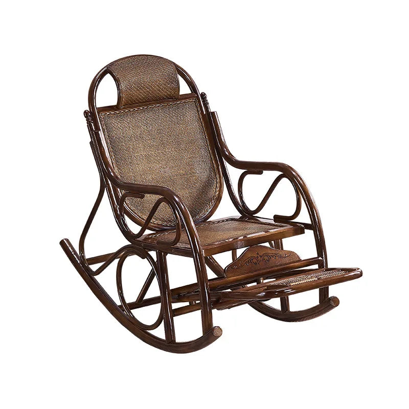 Rattan Chair Elderly Balcony Outdoor Rocking Reclining Adult Home Living Room Leisure Nap Patio Escape