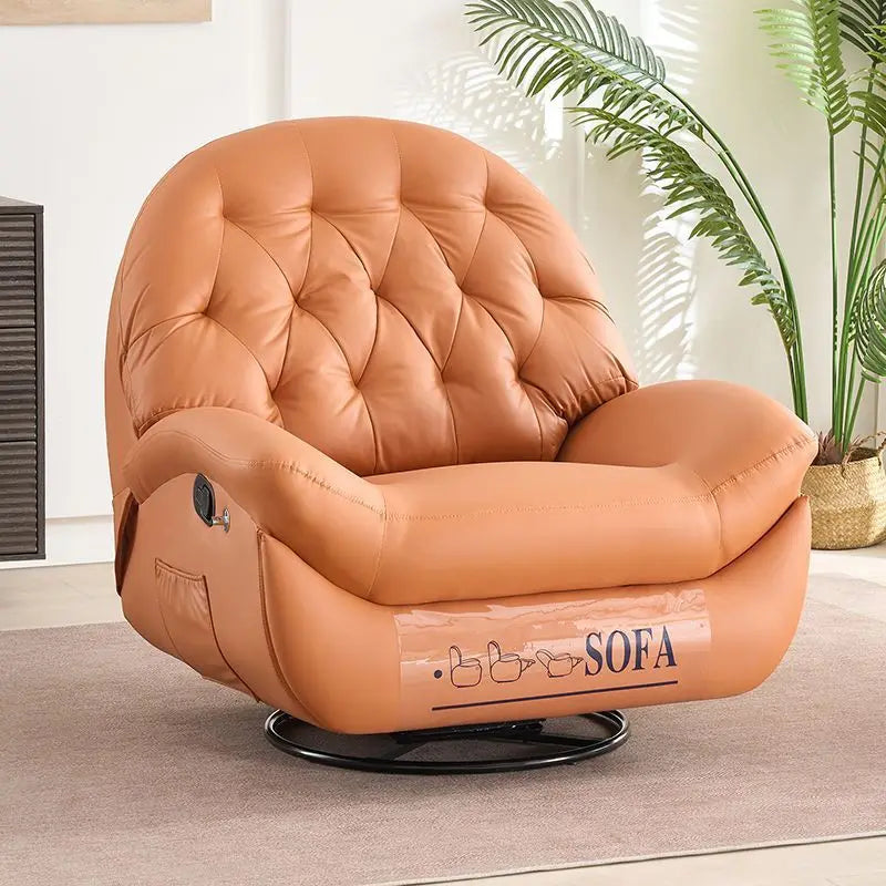 Modern Single Sofa Chair Multifunctional Sleepable Reclining Lazy Sofa Chair Rocking Lying Extendable for Home Living Room