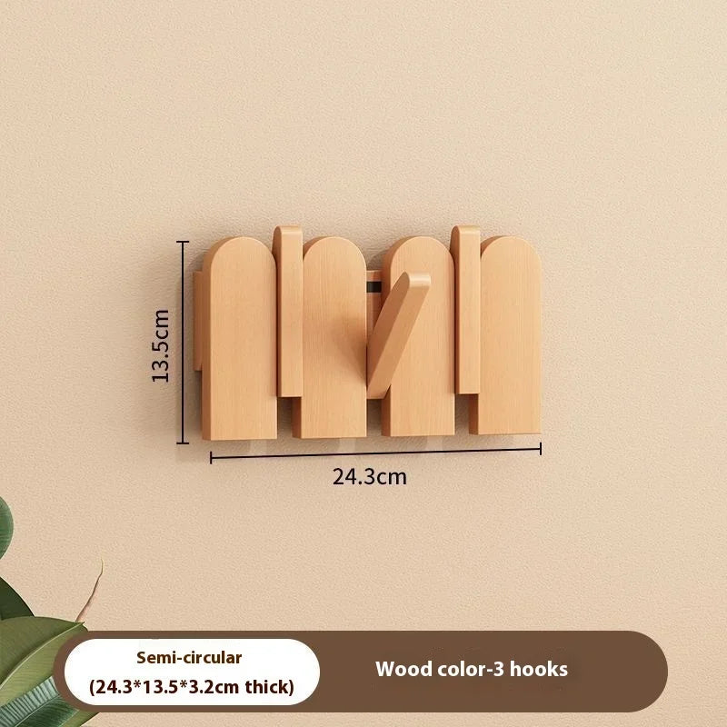 Wooden Piano Key Coat Hooks - Wall Mounted Entryway Hangers for Door & Foyer - Creative Wooden Wall Organizer for Keys & Clothes