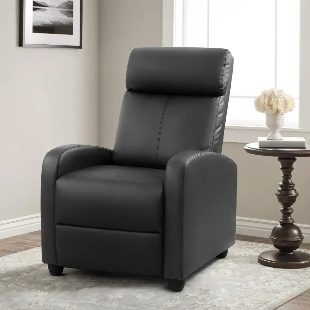 Adjustable Massage Recliner Chair with Footrest, PU Leather Sofa for Living Room Home Theater
