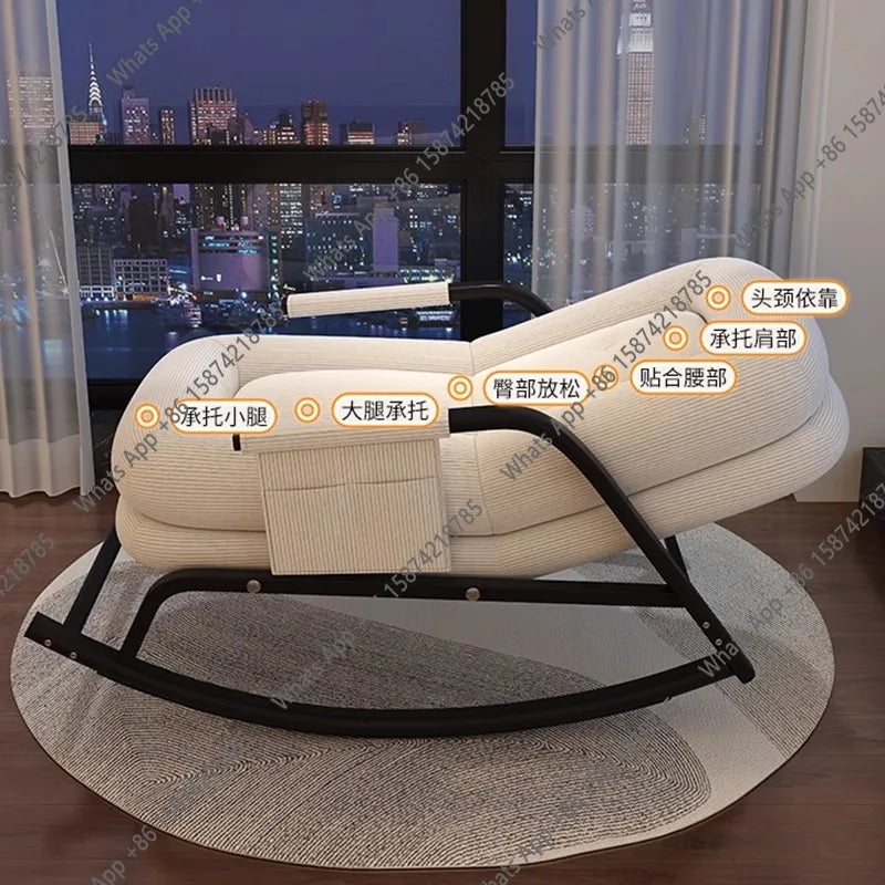 ASwinging Chair, Lounge Chair, Adults Can Sleep, Creamy Style Dog House Rocking Chair, Single Lazy Person, Home Small Sofa