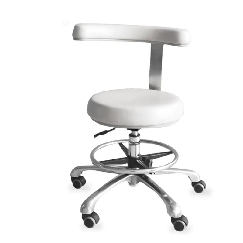 Medical Dental Stool with 360 Degree Rotation Armrest PU Leather Assistant Chair for Nurse Doctor