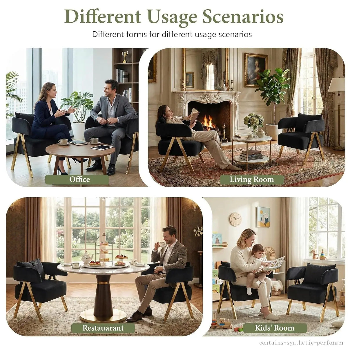 Black Velvet Barrel Chair Set 2, Wide Seat Gold Legs Accent Armchair Living Room Bedroom Small Space, Customized