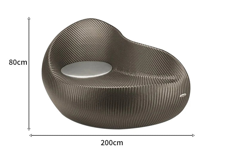 &Nordic Outdoor Rattan Lounge Chair Set & Sofa for Villa Garden Courtyard & Pool Use Non-Foldable Octagon Bed