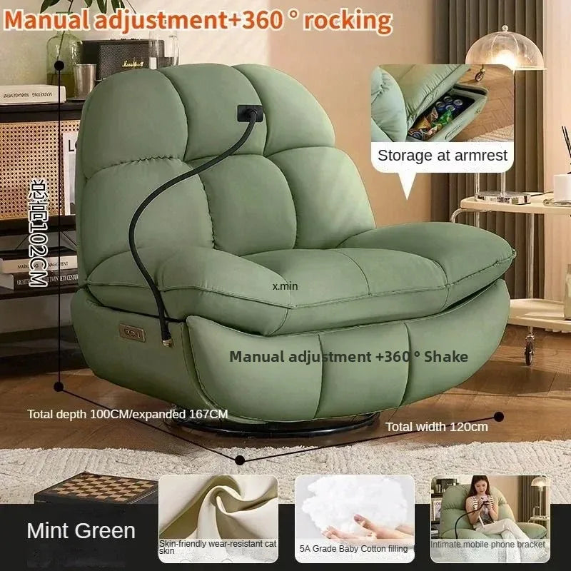 Smart Electric Lazy Sofa Recliner Single Leisure Chair with Sleep Function for Modern Living Room Lounge  Leather Sectional Sofa