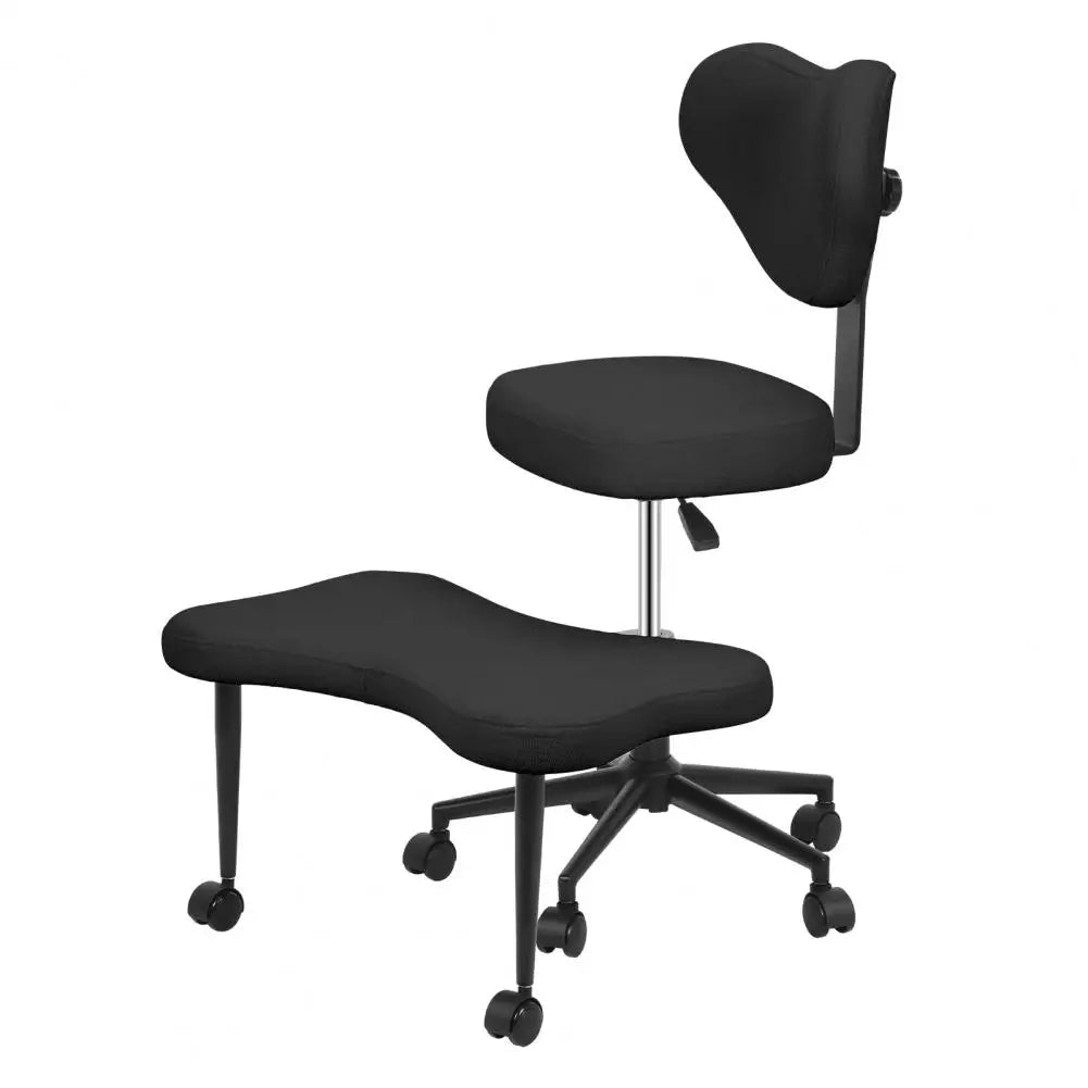 Meditation Yoga Chair with Back Support Cross Legged Office Chair with Wheels Criss Cross Desk Kneeling Chair for Home Yoga