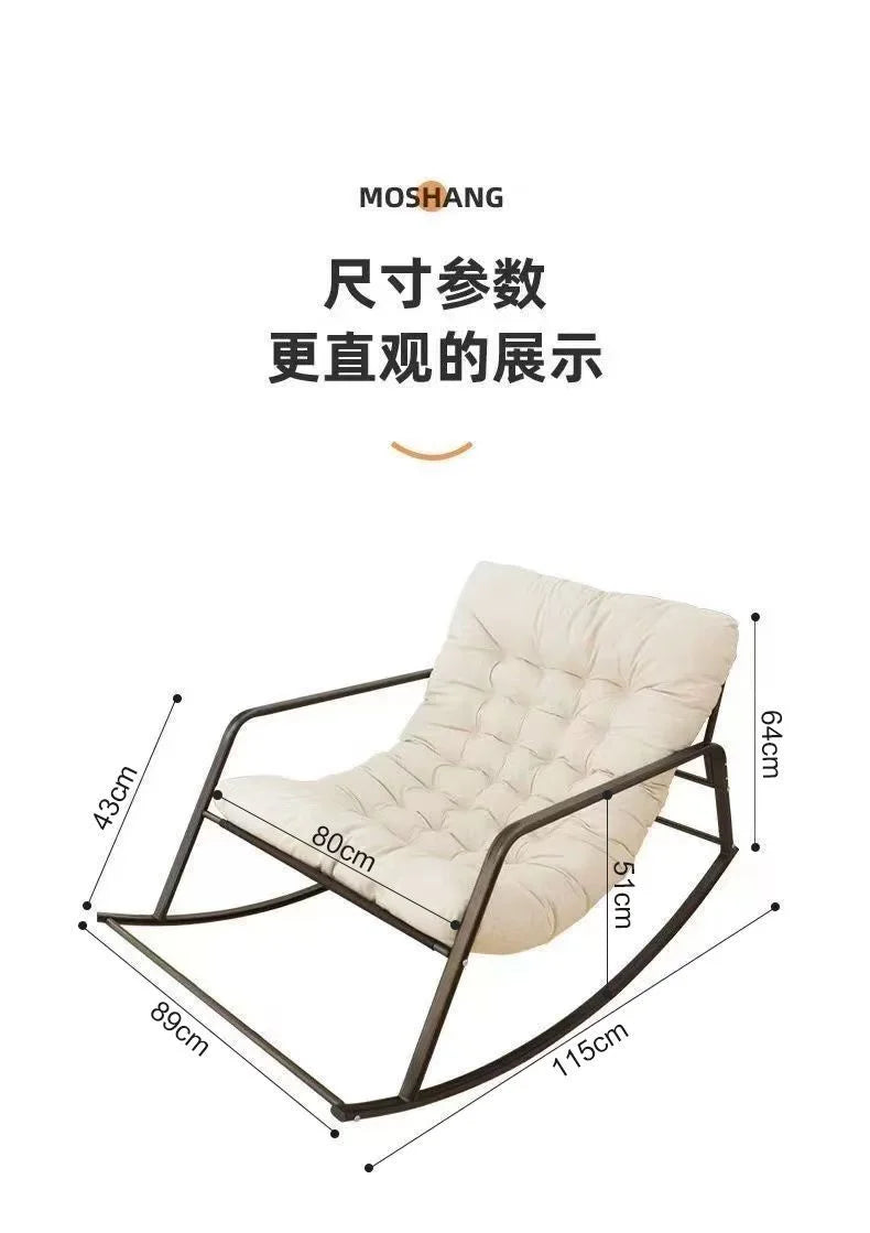 Double Rocking Chair Comfortable Recliner Adult Balcony Home Leisure Living Room Internet Celebrity Lazy Adult Nap Sofa Chair
