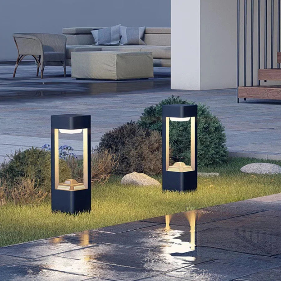 60/80CM Modern Outdoor Post Light Fixture LED Aluminum Outdoor Garden Column Lights IP54 Waterproof Bollard Lighting